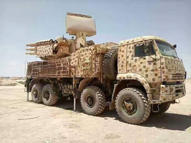 Tổ hợp pháo - tên lửa phòng không PantsirS-1 của Syria.