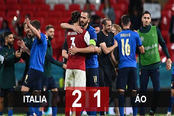 Kết quả ĐT Italia 2-1 ĐT Áo: Vất vả vượt qua Áo, Italia theo Đan Mạch vào tứ kết