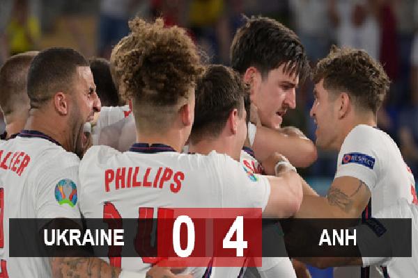 Kết quả Ukraine 0-4 Anh: Kane lập cú đúp, Anh vào bán kết gặp Đan Mạch